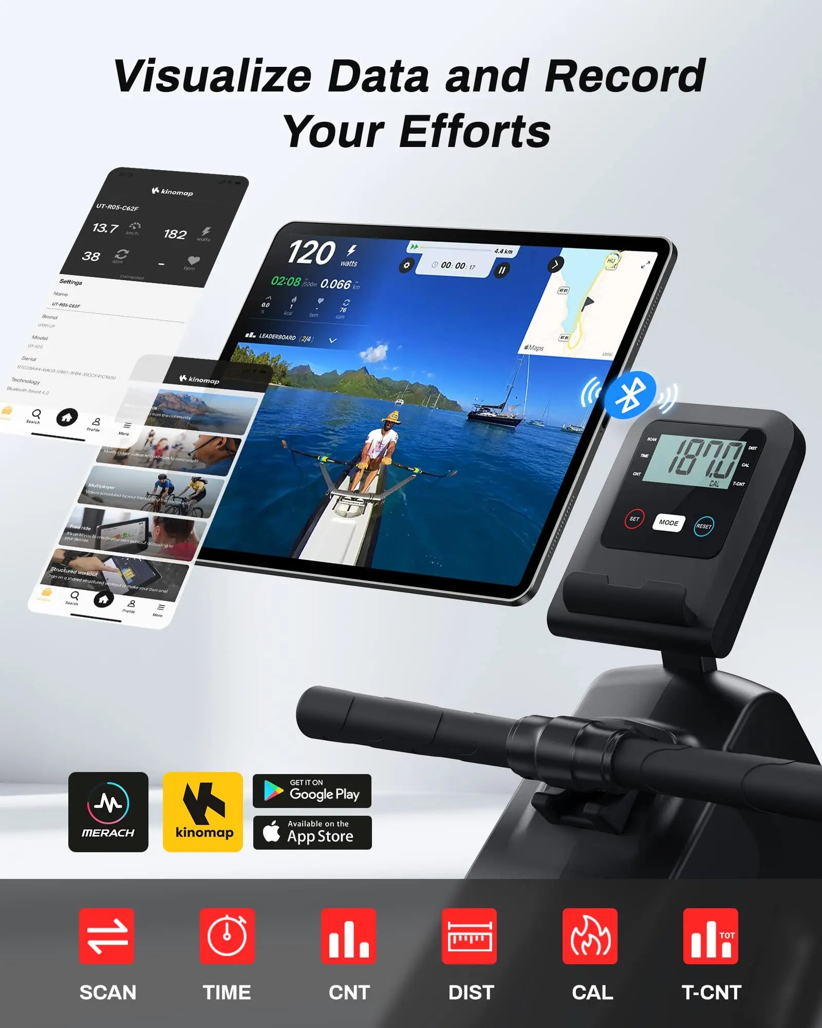 UTRYUP Magnetic Rowing Machines R05 Water Rower R10 16 Levels Quiet Resistance Foldable Compact Rowing Machine Home Gym Fitness