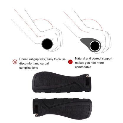 2 Pcs Durable Rubber Non Slip Bike Handlebar Grips Mountain Bicycle Grips With Anti Skid Surface Universal Fit Cycling