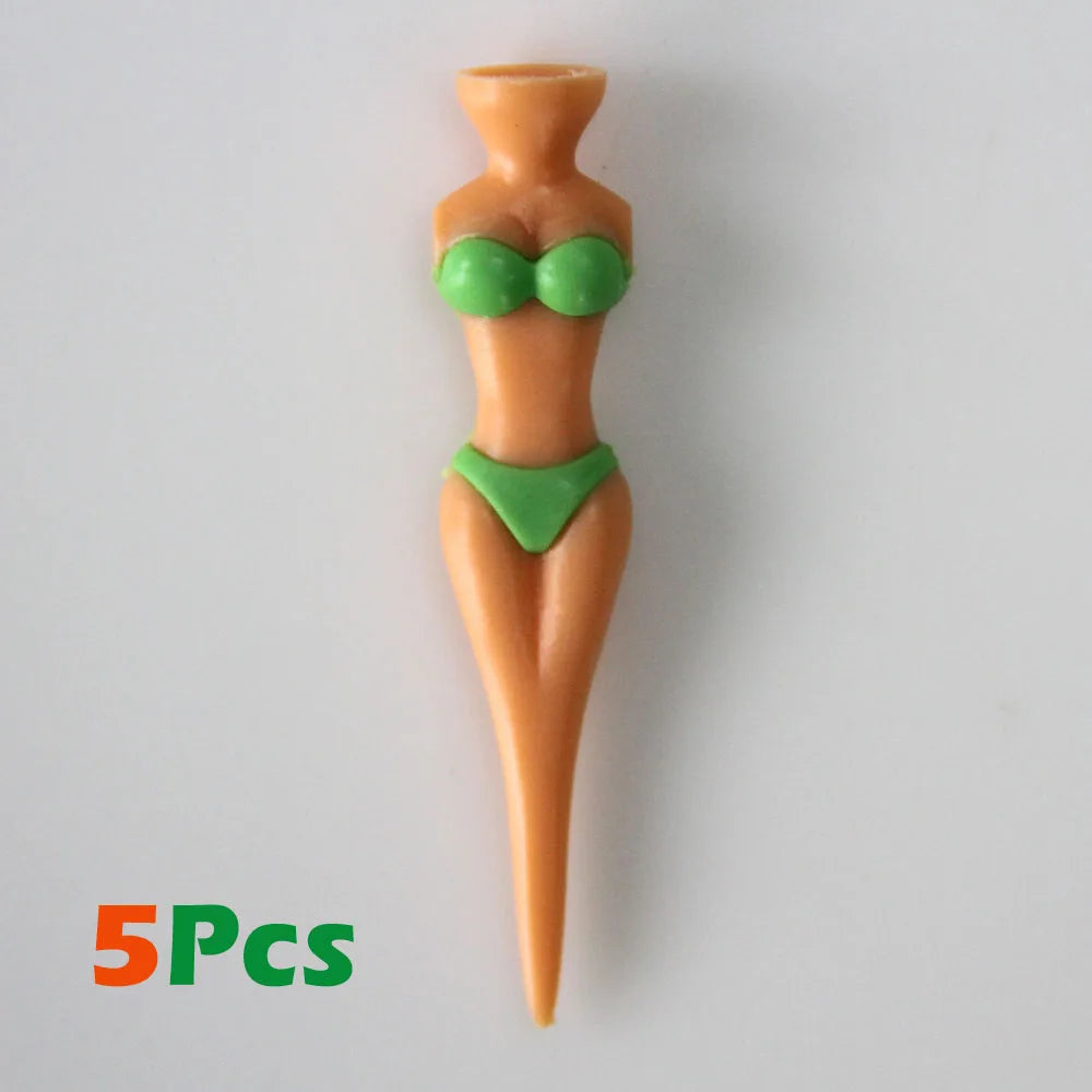 5pc Funny Golf Tees Lady Bikini Girl Golf Tees,78 mm Plastic Pin-up Golf Tees,Home Golf Tees for Golf Training, Golf Accessories