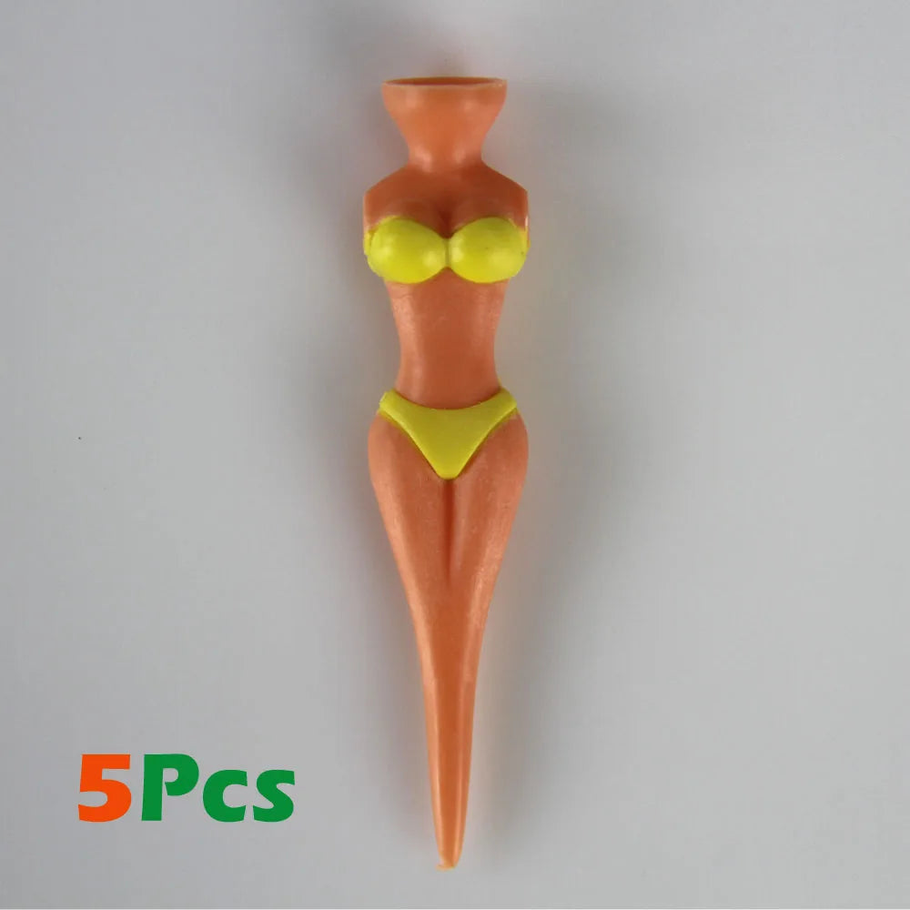 5pc Funny Golf Tees Lady Bikini Girl Golf Tees,78 mm Plastic Pin-up Golf Tees,Home Golf Tees for Golf Training, Golf Accessories