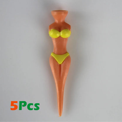 5pc Funny Golf Tees Lady Bikini Girl Golf Tees,78 mm Plastic Pin-up Golf Tees,Home Golf Tees for Golf Training, Golf Accessories