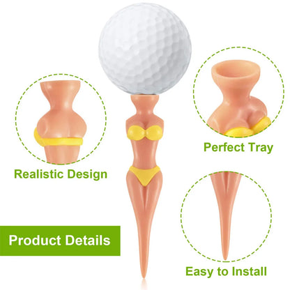 5pc Funny Golf Tees Lady Bikini Girl Golf Tees,78 mm Plastic Pin-up Golf Tees,Home Golf Tees for Golf Training, Golf Accessories