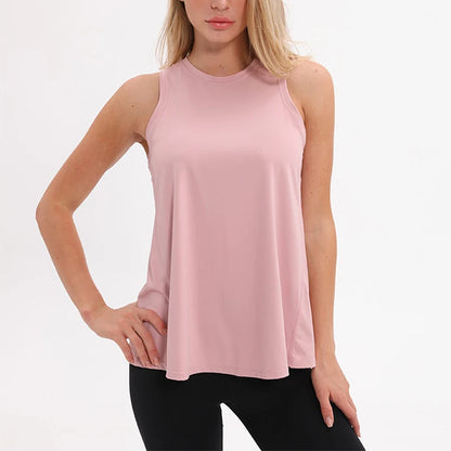 Loose Activewear Yoga Tank Top – Open Back Athletic Vest