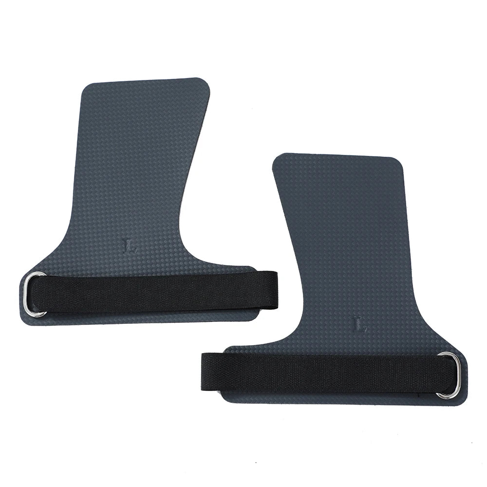 A Pair of Carbon No Finger Hole Hand Grips for Crossfit Pull Ups Cross Training Kettlebell Gymnastics Workout Palm Protector