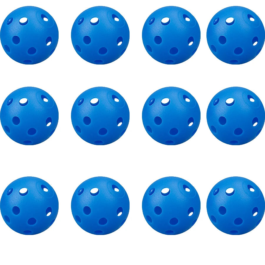 12PcsPractice Golf Balls  Hollow Plastic Golf Training Balls Colored Airflow Golf Balls Swing Practice Driving Range PE Toy Ball