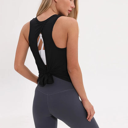 Loose Activewear Yoga Tank Top – Open Back Athletic Vest