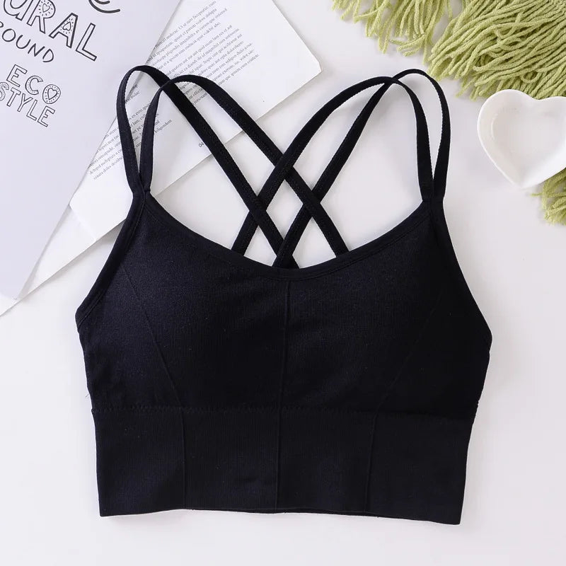 Breathable Sports Bra Anti-sweat Fitness Top Seamless Bra Shockproof Crop Top Women Push up Sport Bra Gym Workout Top