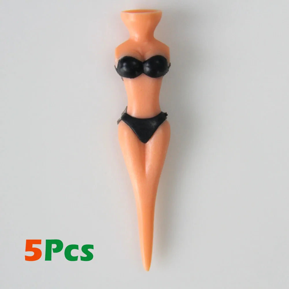 5pc Funny Golf Tees Lady Bikini Girl Golf Tees,78 mm Plastic Pin-up Golf Tees,Home Golf Tees for Golf Training, Golf Accessories
