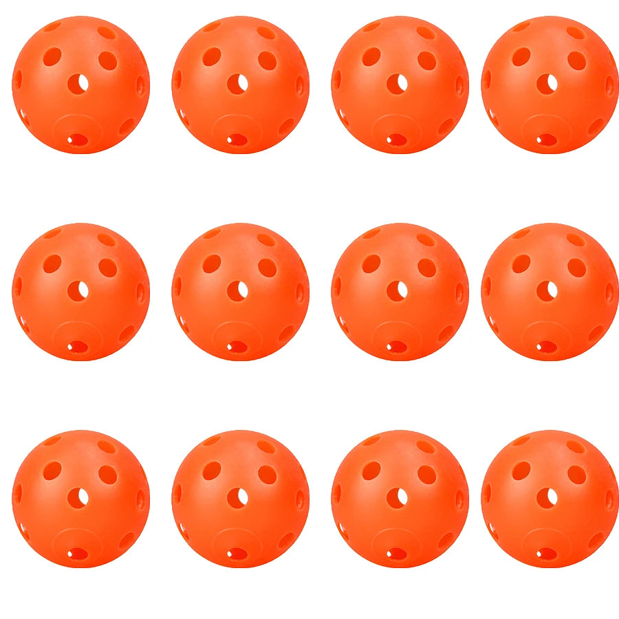 12PcsPractice Golf Balls  Hollow Plastic Golf Training Balls Colored Airflow Golf Balls Swing Practice Driving Range PE Toy Ball