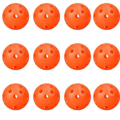 12PcsPractice Golf Balls  Hollow Plastic Golf Training Balls Colored Airflow Golf Balls Swing Practice Driving Range PE Toy Ball