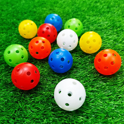 12Pcs 42MM Plastic Airflow Indoor Practice Golf Balls