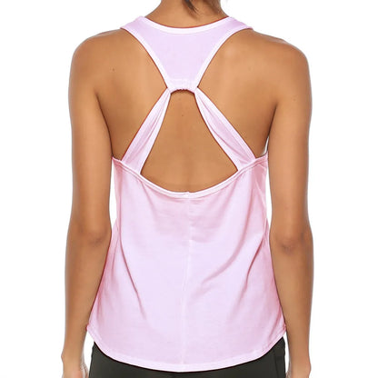 Sexy Backless Yoga Tank Tops For Women Sleeveless Sport Fitness T Shirt Workout Yoga Shirts Quick Dry Athletic Running Vest Lady