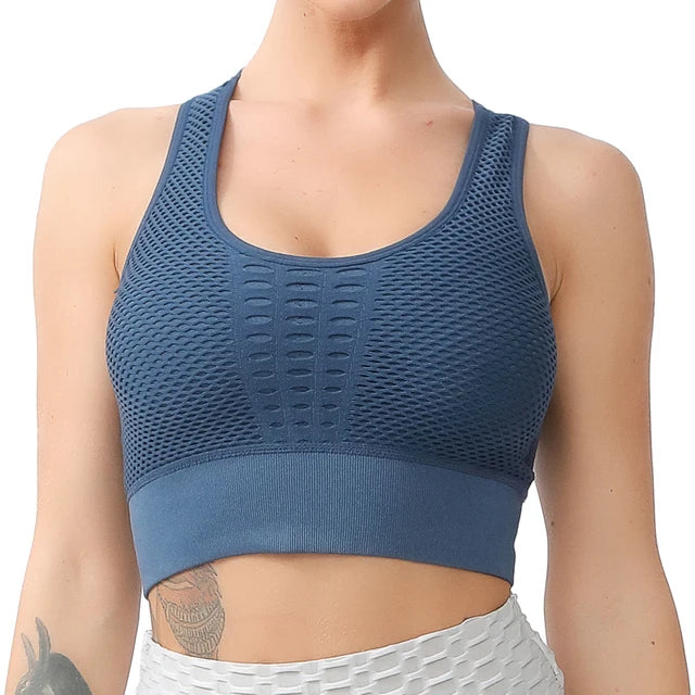 Yoga Sports Bra Women Yoga Crop Top Shockproof Push Up Underwear Fitness Bras Athletic Vest Gym Shirt Sport Sportswear Sling Bra