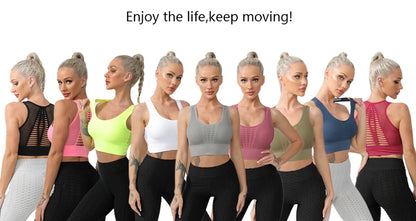 Sports Bras For Women Yoga Bra For fitness Workout Running Shirts Seamless Comfortable Yoga Bras Tank Top  With Removable Pads