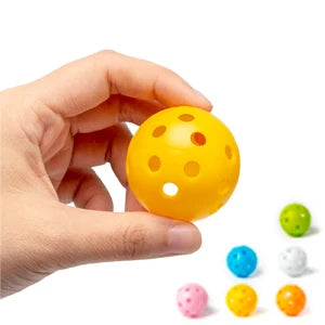 12PcsPractice Golf Balls  Hollow Plastic Golf Training Balls Colored Airflow Golf Balls Swing Practice Driving Range PE Toy Ball