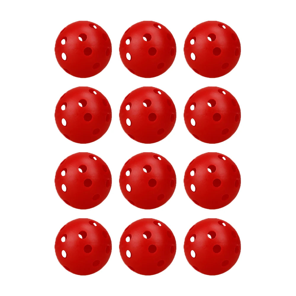 12Pcs 42MM Plastic Airflow Indoor Practice Golf Balls