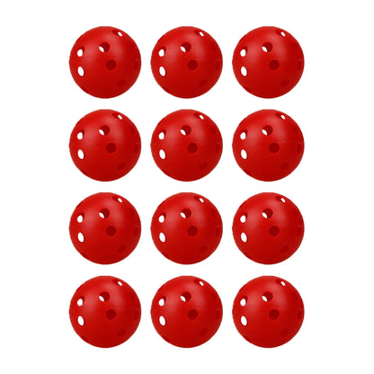 12Pcs 42MM Plastic Airflow Indoor Practice Golf Balls