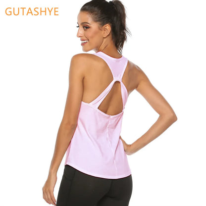 Sexy Backless Yoga Tank Tops For Women Sleeveless Sport Fitness T Shirt Workout Yoga Shirts Quick Dry Athletic Running Vest Lady