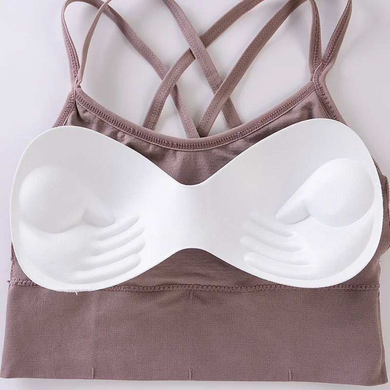 Breathable Sports Bra Anti-sweat Fitness Top Seamless Bra Shockproof Crop Top Women Push up Sport Bra Gym Workout Top