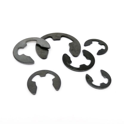 580/1000pcs M1.2 M1.5 M2 M3 M4 M5 M6 M8 M10 M12 M15 Black Carbon Steel Shaft External Retaining Ring E Clip Snap Circlip Washer