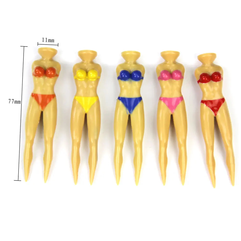 5pc Funny Golf Tees Lady Bikini Girl Golf Tees,78 mm Plastic Pin-up Golf Tees,Home Golf Tees for Golf Training, Golf Accessories