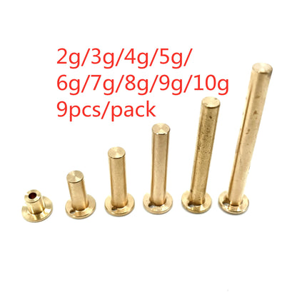10Pcs Set Golf Club Weight Head Accessories Shaft Plug Assembling Kits Copper Nail Brass Swing Carbon/steel Size .370/.335/.350