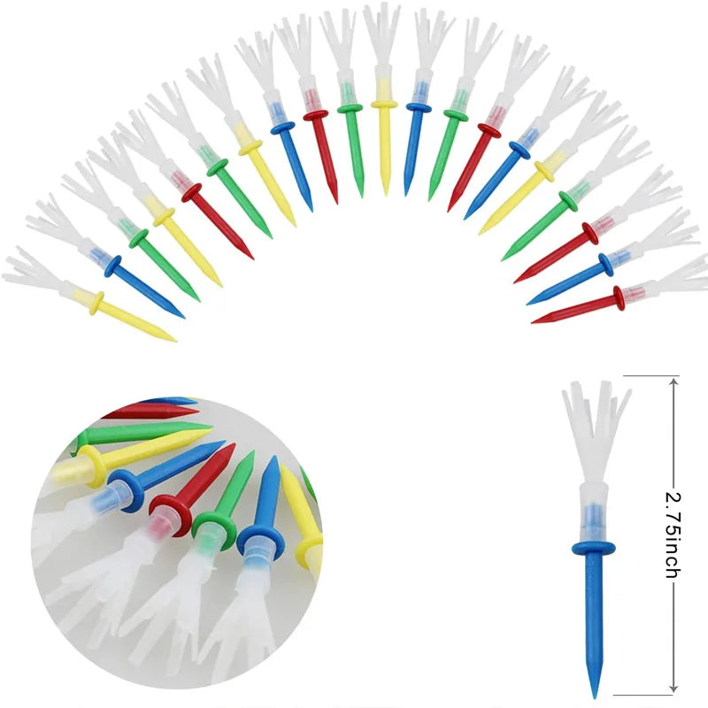 CRESTGOLF 70mm/83mm Golf Tees Polypropylene Golf Plastic Tees Golf Accessories Multi Color 20pcs/Pack