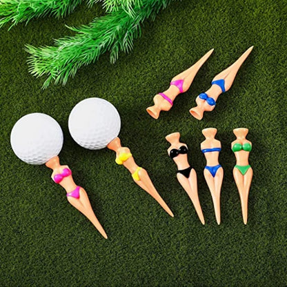 5pc Funny Golf Tees Lady Bikini Girl Golf Tees,78 mm Plastic Pin-up Golf Tees,Home Golf Tees for Golf Training, Golf Accessories