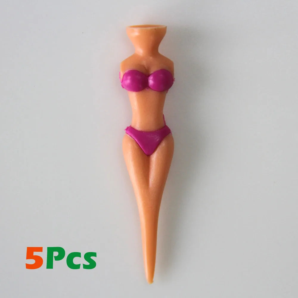 5pc Funny Golf Tees Lady Bikini Girl Golf Tees,78 mm Plastic Pin-up Golf Tees,Home Golf Tees for Golf Training, Golf Accessories