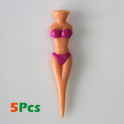5pc Funny Golf Tees Lady Bikini Girl Golf Tees,78 mm Plastic Pin-up Golf Tees,Home Golf Tees for Golf Training, Golf Accessories
