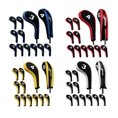 Golf Irons Head Cover Irons Headcover 12pcs/set  Zipper Golf Clubs Protecter