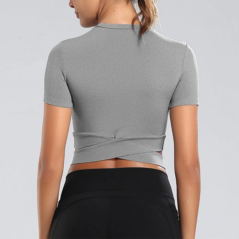 Women's Fitness T-shirts 2024 Clothing Gym Shirt Female Seamless Yoga Top Sportswear Crop Tops Sports Wear For Women T-shirt