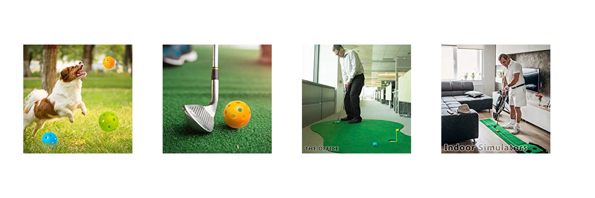 12PcsPractice Golf Balls  Hollow Plastic Golf Training Balls Colored Airflow Golf Balls Swing Practice Driving Range PE Toy Ball