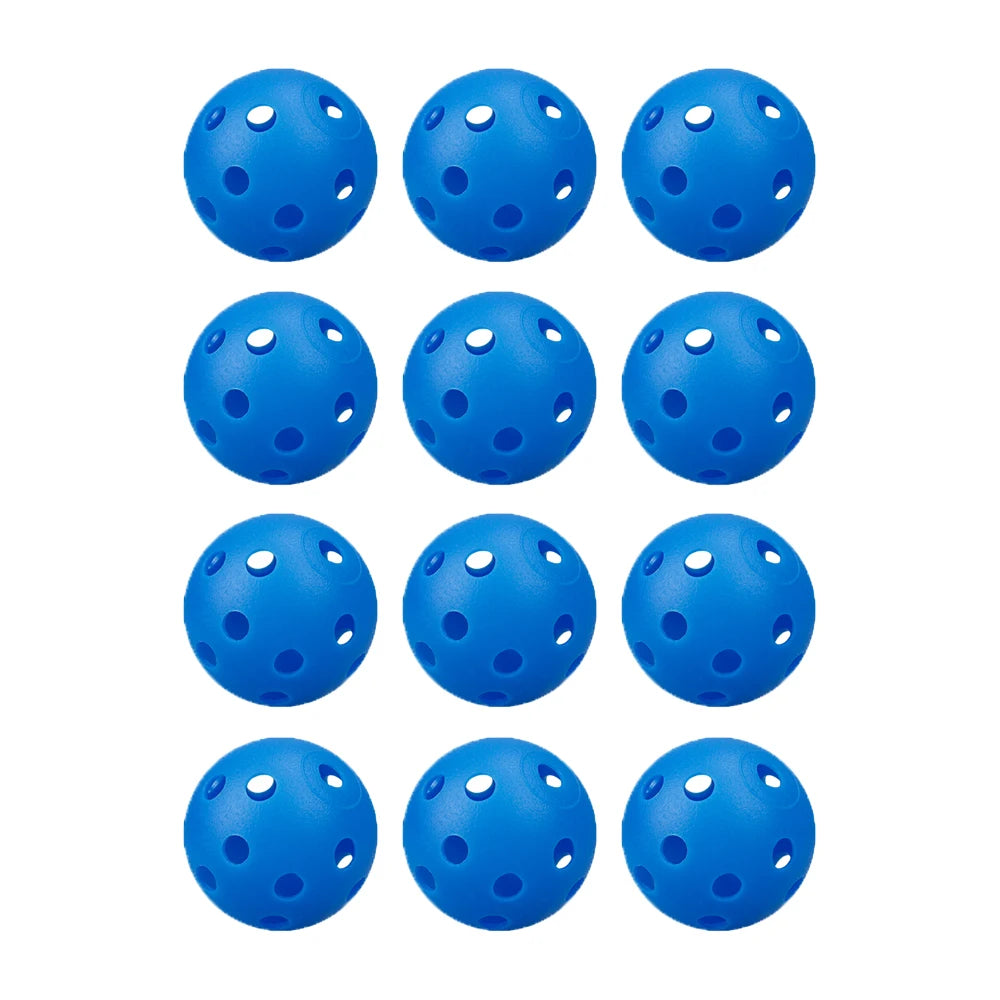 12Pcs 42MM Plastic Airflow Indoor Practice Golf Balls