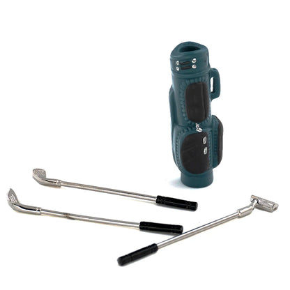 1/12 Dollhouse Miniature Accessories Mini Golf Clubs with Bag Model Toys for Doll House Decoration