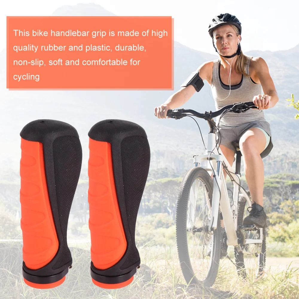 2 Pcs Durable Rubber Non Slip Bike Handlebar Grips Mountain Bicycle Grips With Anti Skid Surface Universal Fit Cycling