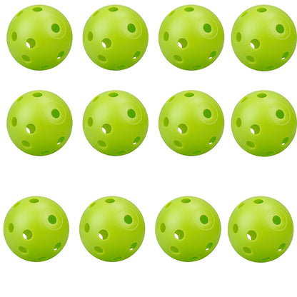 12PcsPractice Golf Balls  Hollow Plastic Golf Training Balls Colored Airflow Golf Balls Swing Practice Driving Range PE Toy Ball
