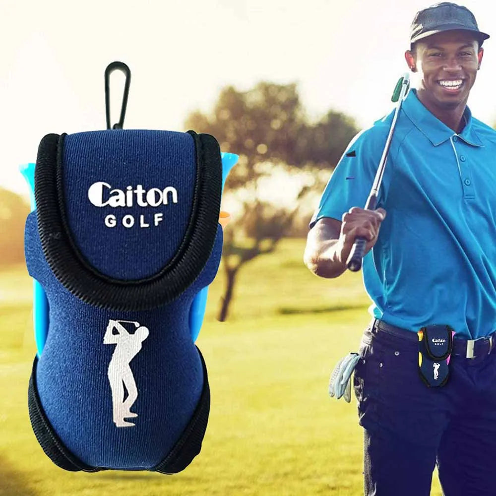 Golf Ball Waist Bag with 2 Balls and 4 Tees Set , Portable Golf Ball Storage Bag Holder Golfer Mini Waist Pouch Pack