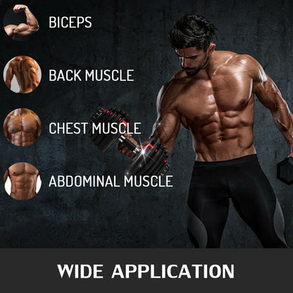 VEVOR 24Kg Dumbbells Adjustable 2.5-24KG Fitness Workouts Dumbbells Set Sports Fitness Equipment For Exercise Health