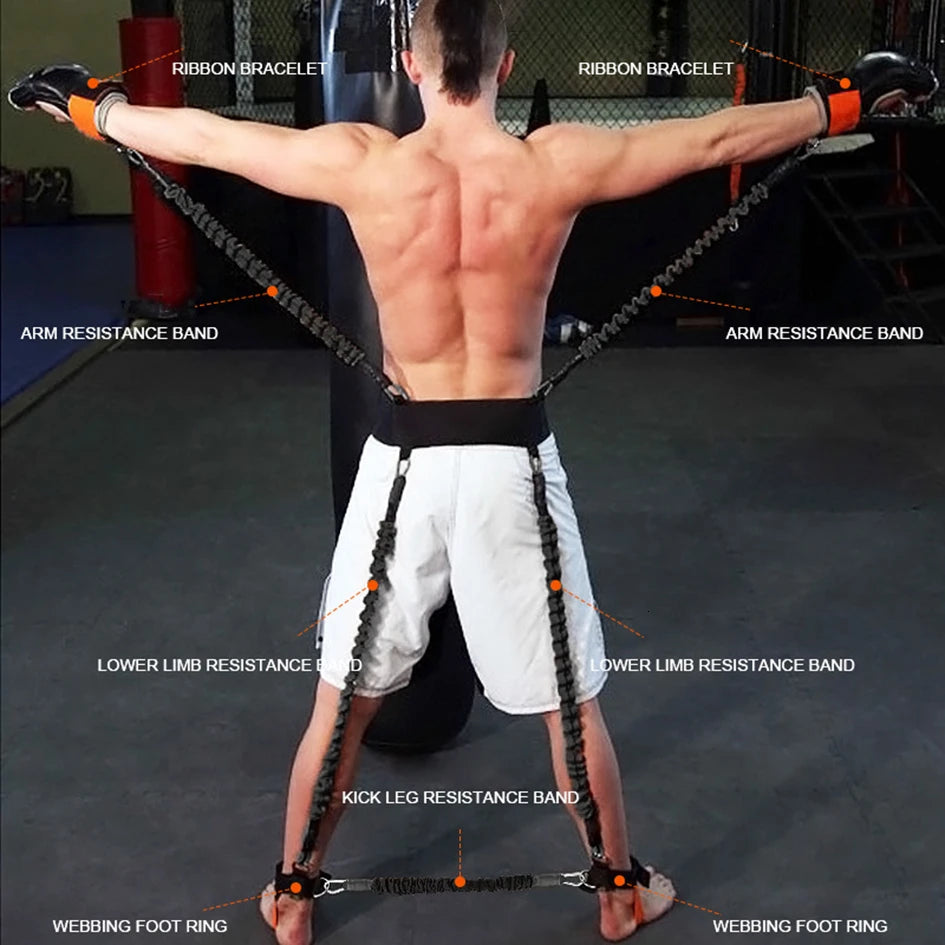 Professional Fighting Training Belt Men Women Resistance Belt Rope Fitness Exercise Elastic Bands Gym Workout Boxing Equipment