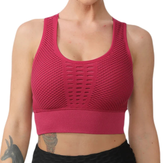 Yoga Sports Bra Women Yoga Crop Top Shockproof Push Up Underwear Fitness Bras Athletic Vest Gym Shirt Sport Sportswear Sling Bra