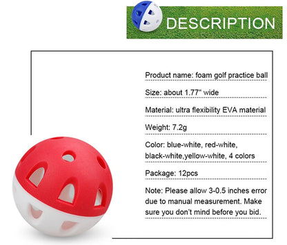 12Pcs Soft Practice Golf Balls Limited Flight Golf Balls for Backyard Driving - Realistic Feel Training Balls Golf Supplies