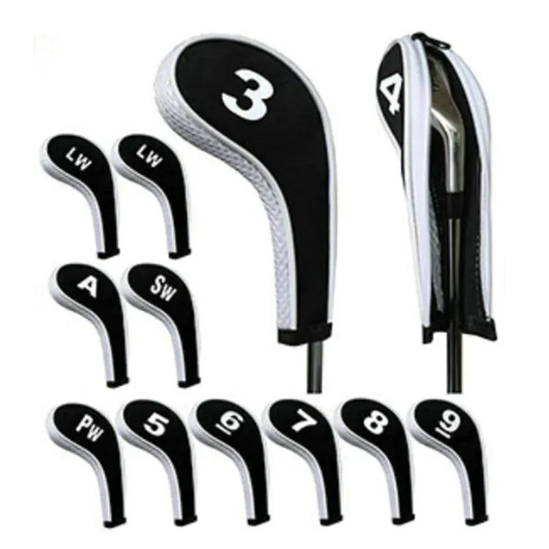 Golf Irons Head Cover Irons Headcover 12pcs/set  Zipper Golf Clubs Protecter
