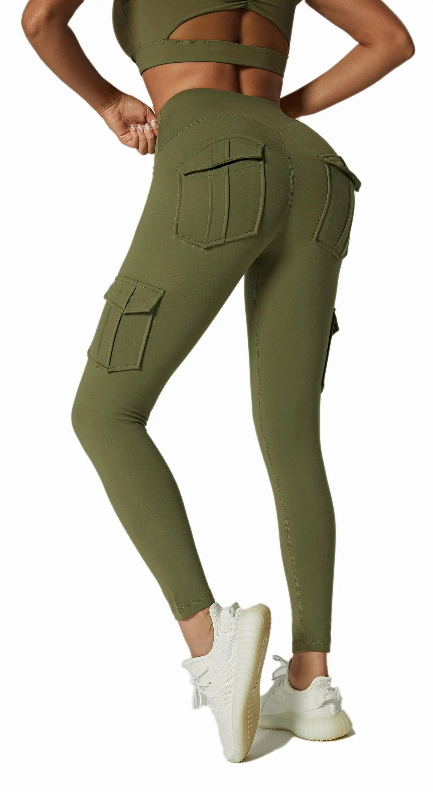 Sportswear Woman Gym Yoga Clothing 4 Pocket High Waist Stretch Tummy Control Sports Leggings Women Tights for Fitness Running