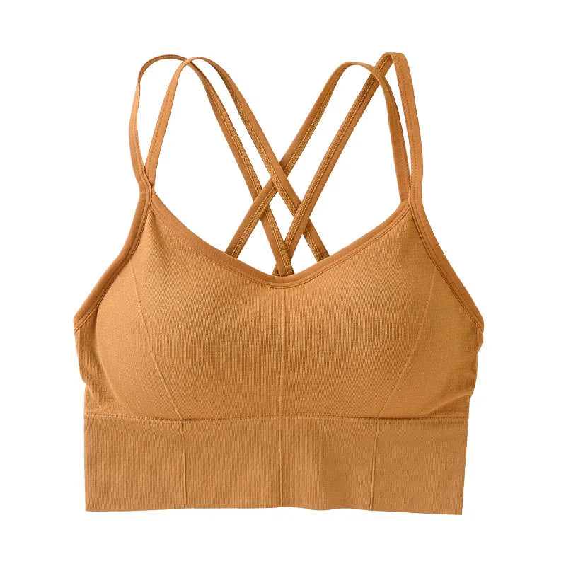 Breathable Sports Bra Anti-sweat Fitness Top Seamless Bra Shockproof Crop Top Women Push up Sport Bra Gym Workout Top