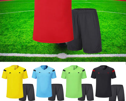 Soccer clothes referee uniform sets 0118 polyester Football referee Jersey adults men's Soccer Training set