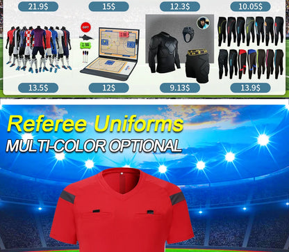 Soccer clothes referee uniform sets 0118 polyester Football referee Jersey adults men's Soccer Training set