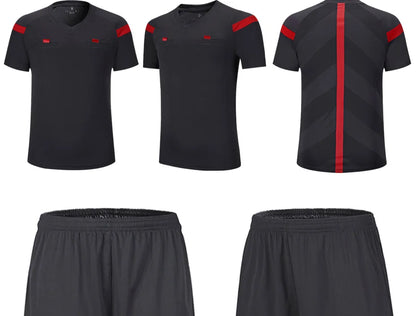 Soccer clothes referee uniform sets 0118 polyester Football referee Jersey adults men's Soccer Training set