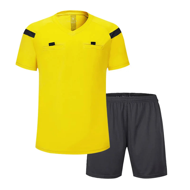 Soccer clothes referee uniform sets 0118 polyester Football referee Jersey adults men's Soccer Training set