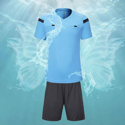 Soccer clothes referee uniform sets 0118 polyester Football referee Jersey adults men's Soccer Training set